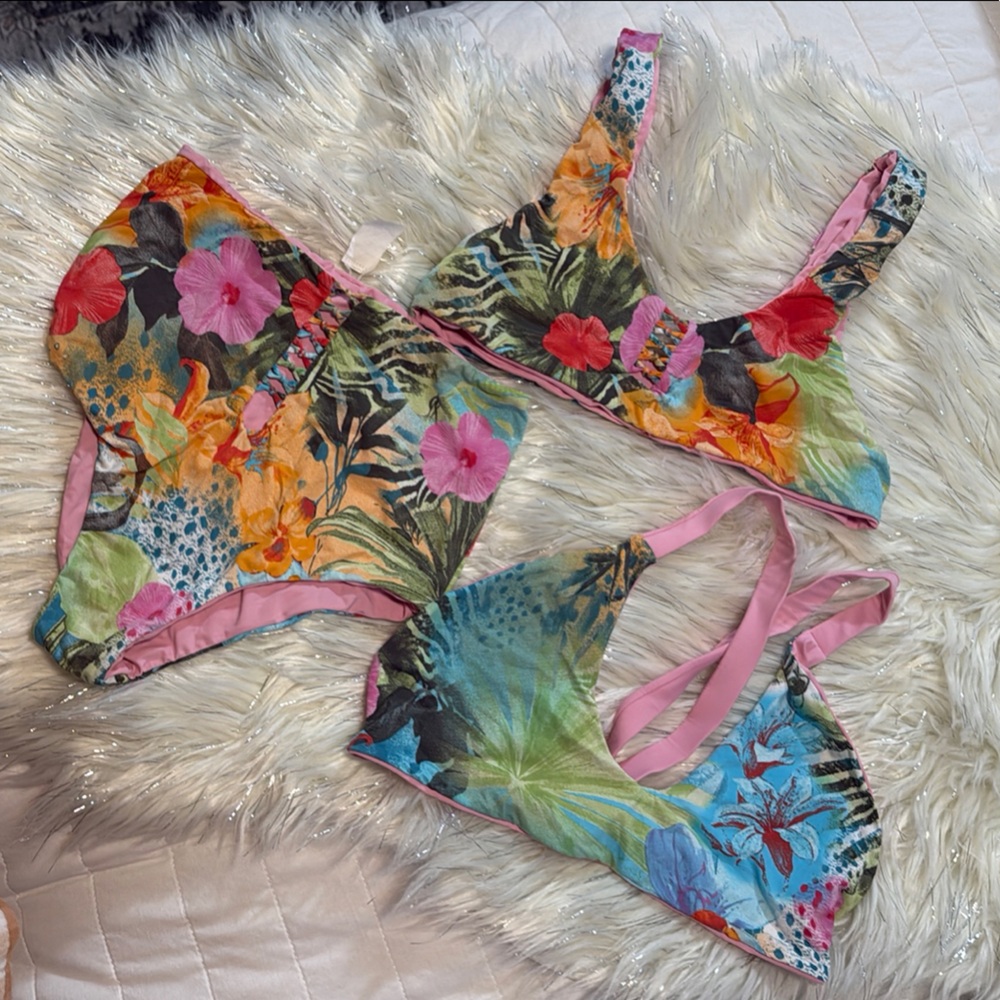 San Lorenzo Pink and Blue Bikini set